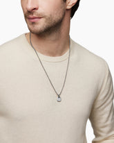 Octagonal Amulet in 18K White Gold with Diamonds, 15mm